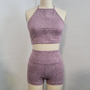 Forever 21 Activewear Bra & Short Set in Lavender